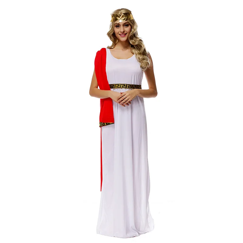 Ladies Olympian Goddess Roman Greek Toga Maxi Fancy Dress Costume Outfit 14-18 