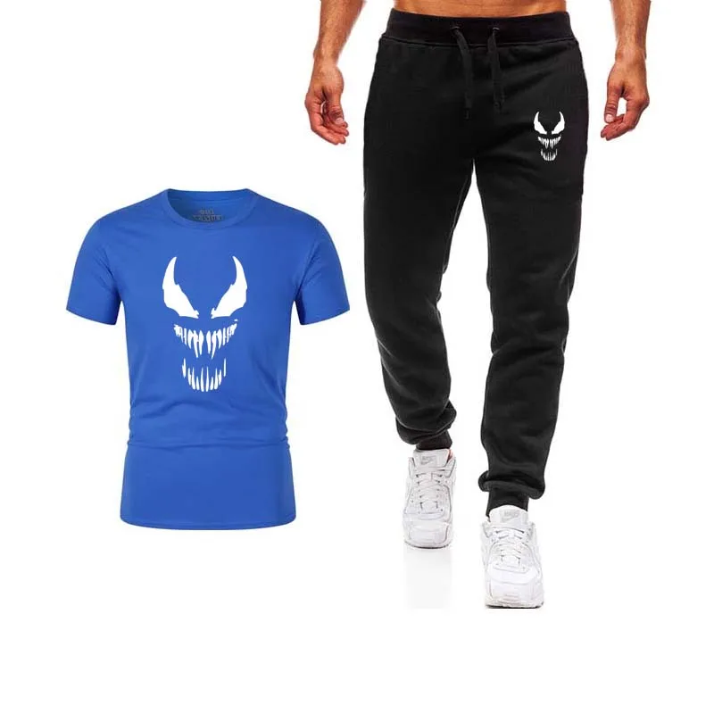 

New 2019 explosion models sports T-shirt + pants 2 men's T-shirt thin section + trousers thin section 14 color fashion printing