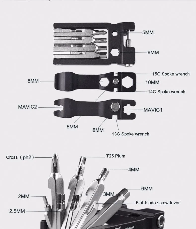 ROCKBROS 19 в 1 Многофункциональный Велоспортный велосипедный Ремонтный комплект инструментов Hex Говорил Велоспорт Горная велосипедная велосипедная отвертка инструмент для ремонта