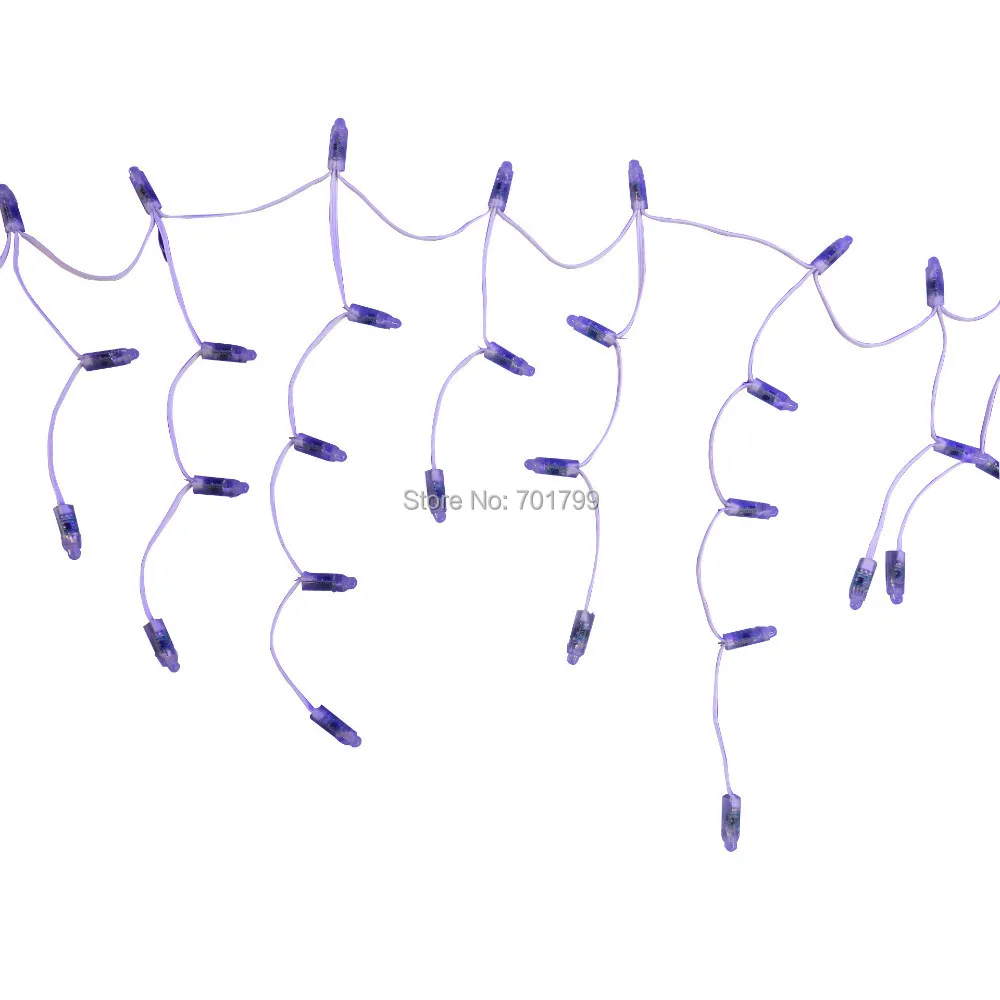 Индивидуально СВЕТОДИОДНЫЙ полноцветный шнур сосульки; DC12V WS2811 Светодиодный контроль; полностью белый провод; IP68; 60 узлов/комплект