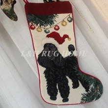 Шерсть рождественский подарок ручной работы носок иглы Санта Клаус носки для подарков собак дизайн 28X43 см