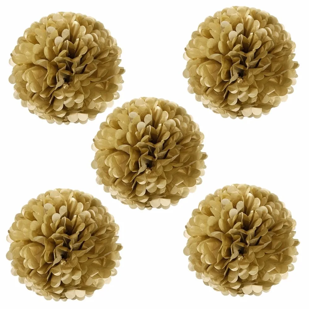 METALLIC GOLD / tissue paper pom poms / diy / wedding decorations