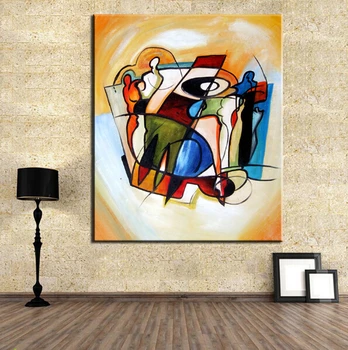 

YELLOW CUBIC ABSTRACT Oil Painting Canvas Paints Wall Painting For Living Room Decorations wall picture art