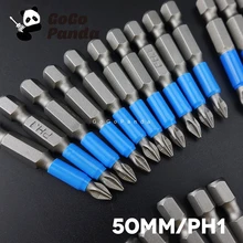 10 шт. Gcr15 Phillips биты шестигранные хвостовые противоскользящие отвертки биты магнитные Одна Головка PH1/PH2/PH3 50 мм