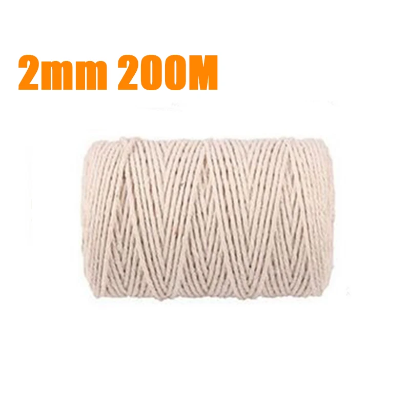 

2 Size 2/3mm Braided Soft Beige Twisted Cotton Rope Cord Craft Macrame String DIY Handmade Tying Thread Macrame Cord Rope