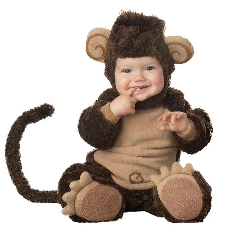 2021 Halloween Costume baby boy clothes Girls Monkey Polar Bear Romper Kids Clothing Set baby hat socks Toddler Cosplay set Cotton baby suit Baby Rompers