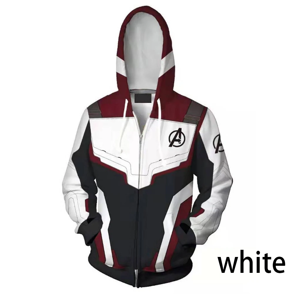 Avengers Endgame Zipper Hoodie Quantum Realm Sweatshirt Hoodies Superhero jacket Plus Size Iron Man Cosplay Costume For Man