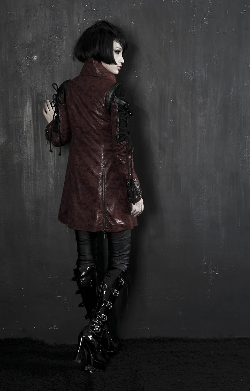 Punk Rave Women New Goth Women PU Leather Rock studded