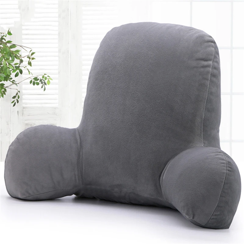 

Pillow Back Cushion with Arm Support Bed Reading Rest Waist Chair Car Seat Sofa Rest Lumbar Cushion Cotton Linen Plush Fabric