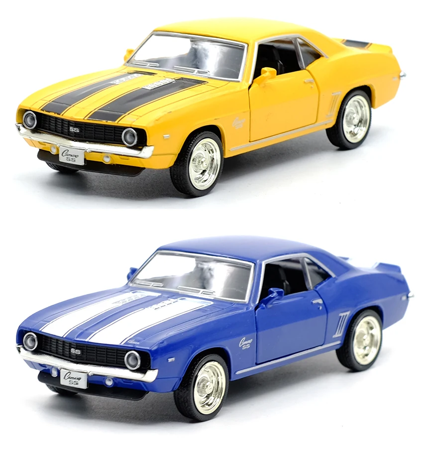 RMZ CITY 1:36 Chevrolet Camaro SS 1969 Супер спортивный автомобиль черный красный литой автомобиль модель игрушки с оттягиванием назад для детей Подарки