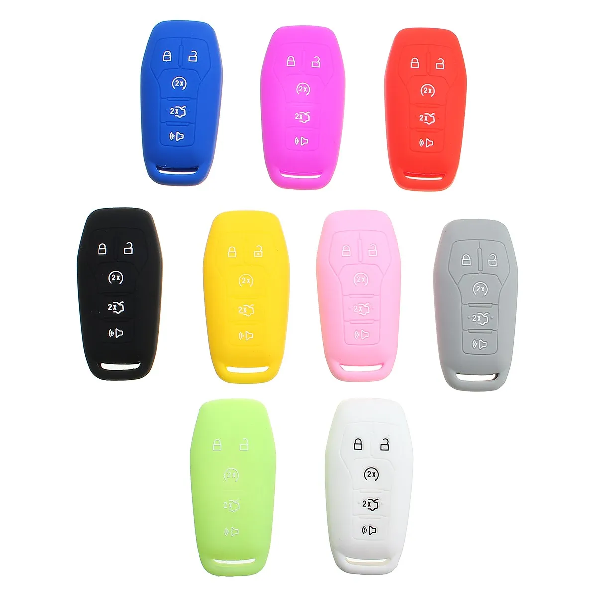 

5 Bottons Silicone Key FOB Case Shell Cover For FORD/FUSION/LINCOLN/MKZ/MUSTANG F-150