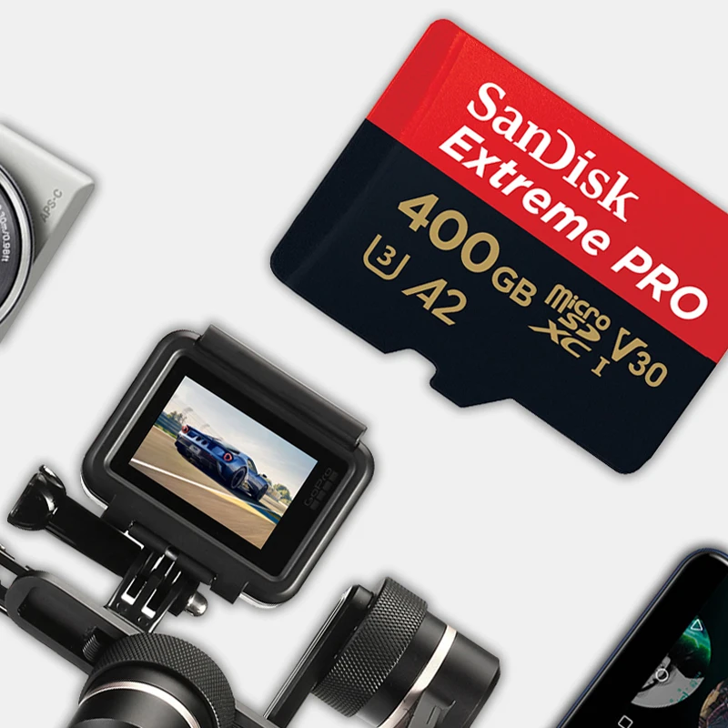 Двойной флеш-накопитель SanDisk Extreme/PRO UHS-I микро sd карты 400G 256G 128G 64G до 160 МБ/с. скорость чтения Class10, V30, U3, A2 слот для карт памяти