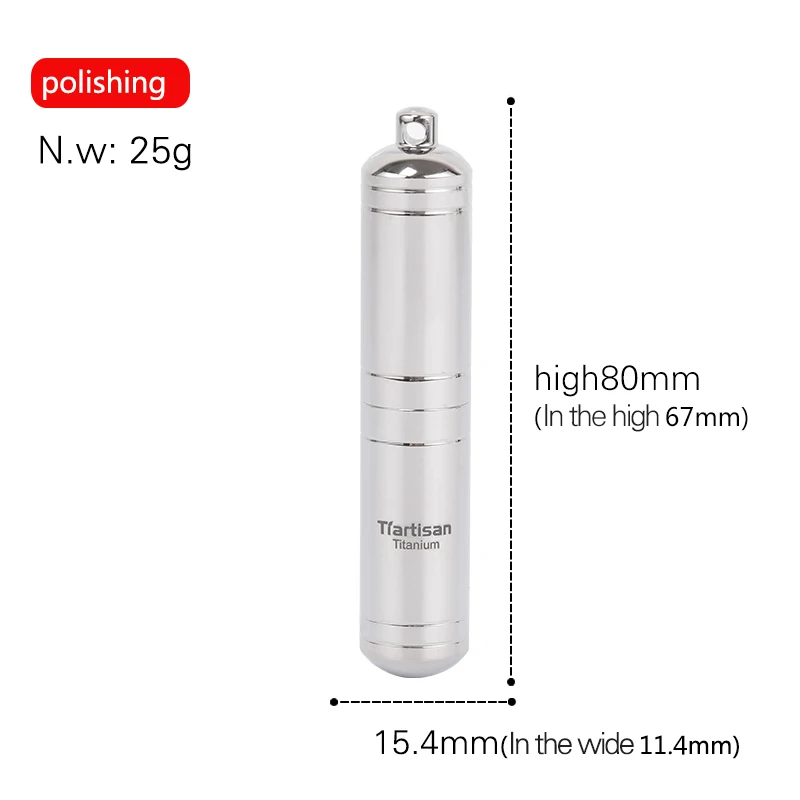 Tiartisan Ultralight Portable Titanium Pill Case Waterproof Storage Outdoor EDC tool