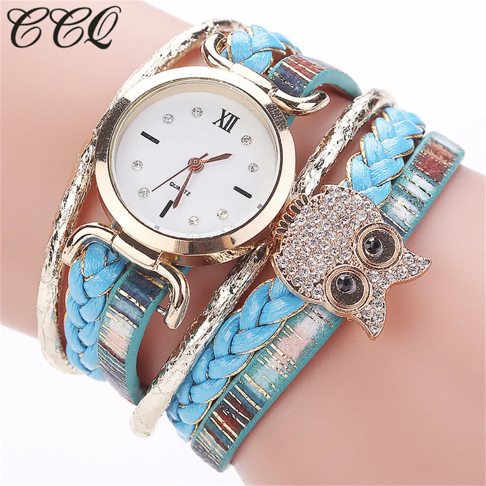 

Women Fashion Casual Analog Quartz Women Rhinestone Owl Bracelet Watch Luxury Women Bracelet Watches Fashion Dress Montre Q4