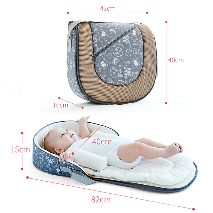 Portable Crib Multi-Function Folding Anti-Pressure Bed can Sleep can be Used as a Backpack Baby Bed Suitable for 0-8 Months Baby