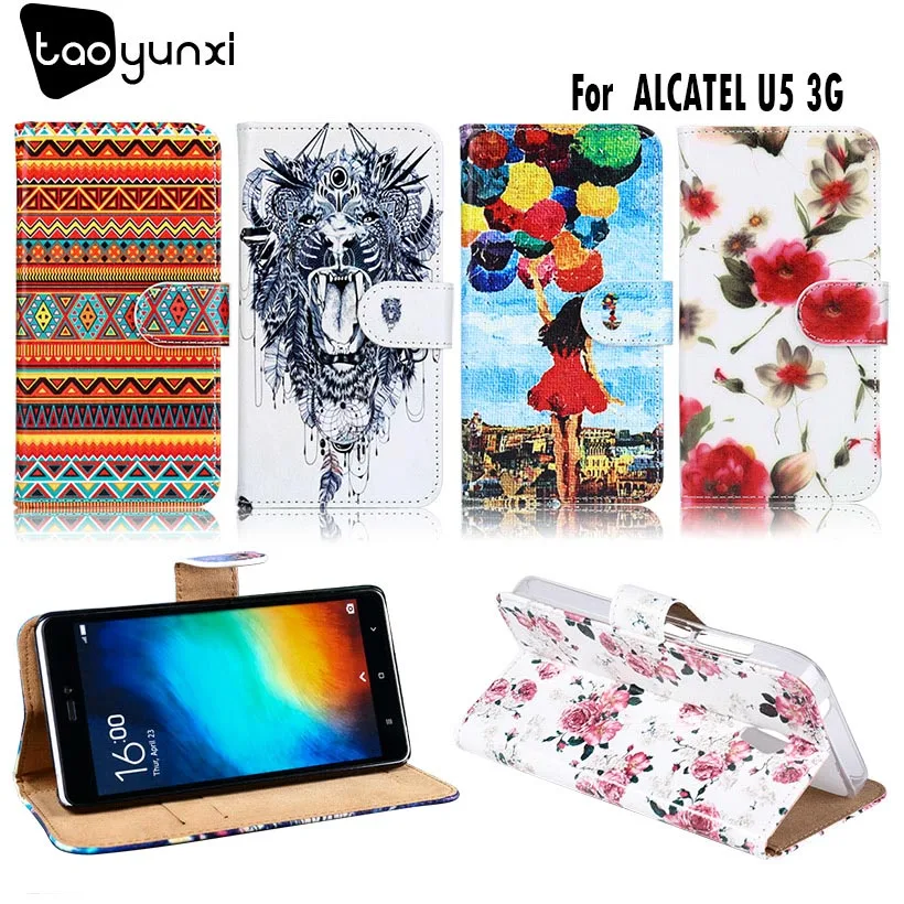 

TAOYUNXI Flip Case For Alcatel U5 3G 4G HD Shine Lite S960T S530T GO Play D5 C5 Alcatel A7 XL A3 5046X 1 1X 1C Case PU Leather