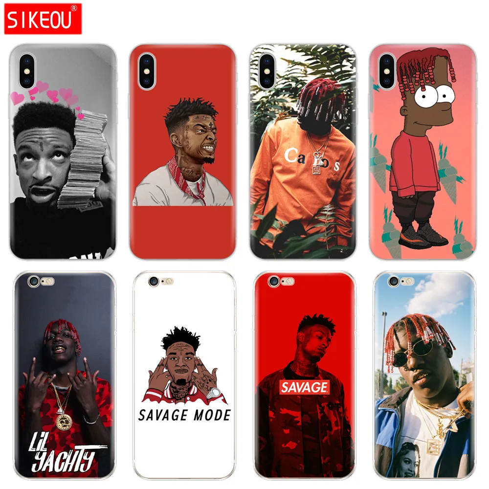 

Silicone Cover Phone Case For Iphone 6 X 8 7 6s 5 5s SE Plus 10 XR XS Max Case lil yachty 21 savage