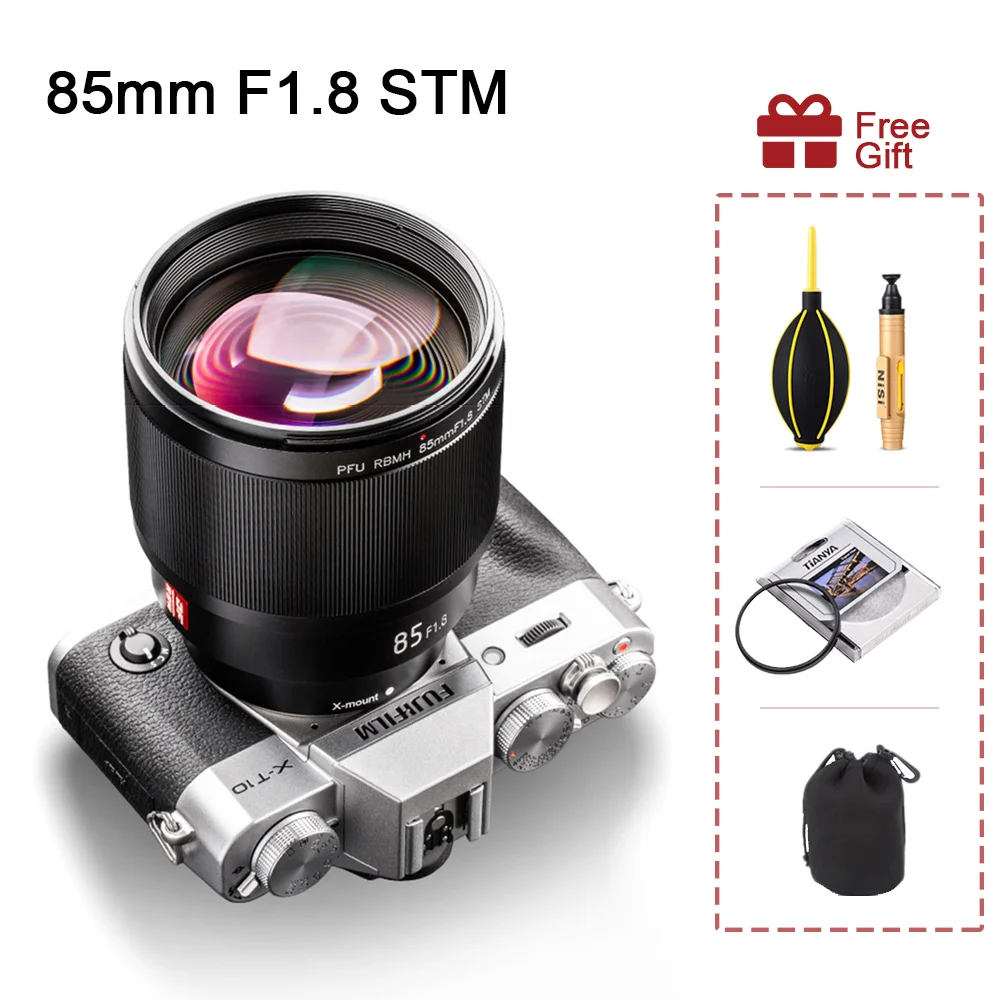 VILTROX 85 мм F1.8 STM X-mount объектив с фиксированным фокусом AF портретный объектив полная Рамка с автофокусом для камер Fuji X Mount