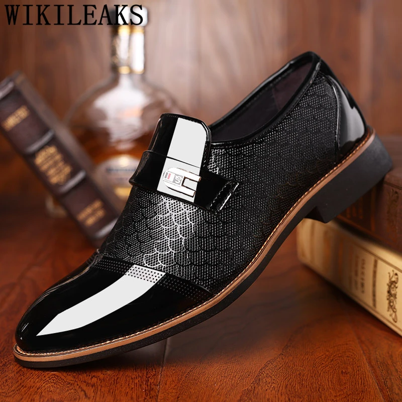 Black Leather Shoes Men Classic Italian Wedding Shoes for Men 2022 ...