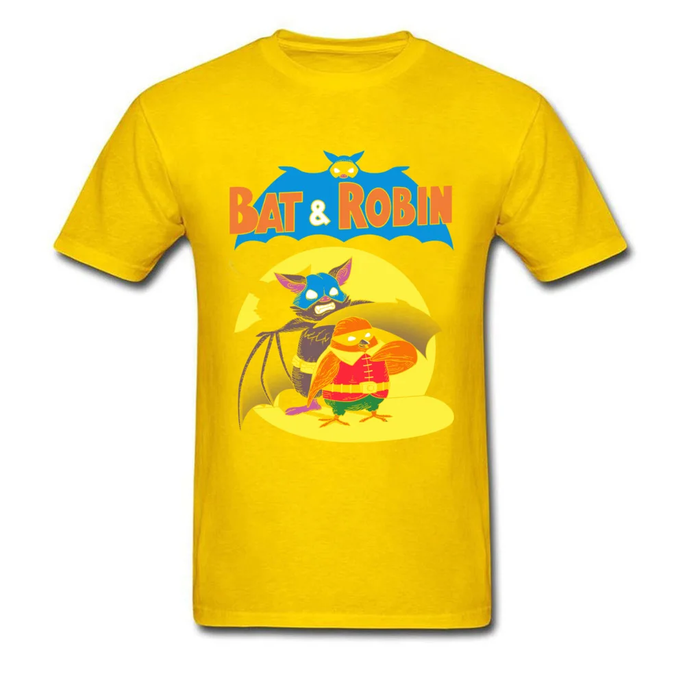 bat and robin 10104 Summer/Autumn 100% Cotton O Neck Tops & Tees Short Sleeve Custom Tee Shirt 2018 Popular Crazy T Shirts bat and robin 10104 yellow