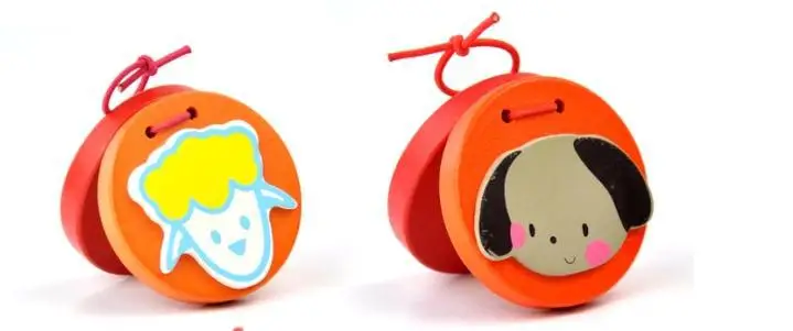Exempt postage Orff instruments percussion wooden children cartoon castanet round dance board baby music toy animals
