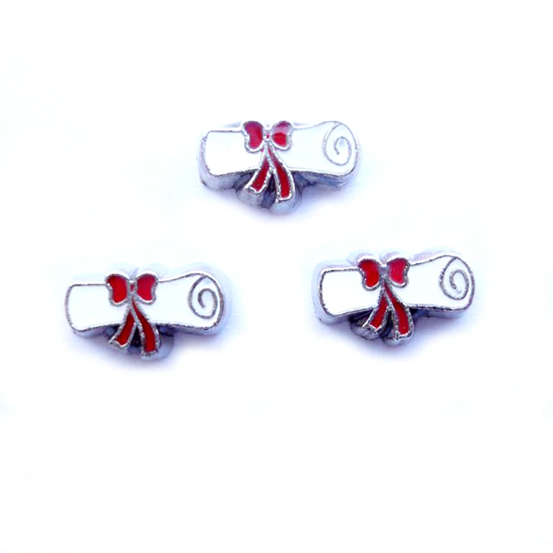 

20pcs/lot Diy Fashion Floating Alloy Enamel Graduation Certificate Diploma Charms For Living Memory Locket