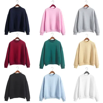 

Autumn Winter Hoodies Warm Sweatshirt Women Plus Size Thicken Solid Color Pullover Fashion Casual Hoodies Moleton Coat