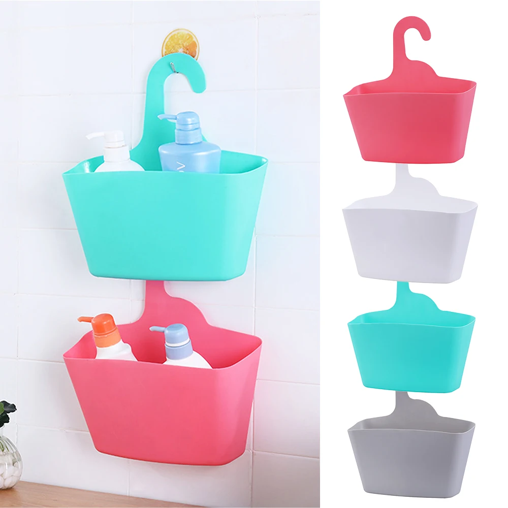 

1PCS Plastic Multi-layer Hanging Shower Basket Bathroom Caddy Basket Organizer Racks Dormitory Sundries Basket Shower Basket