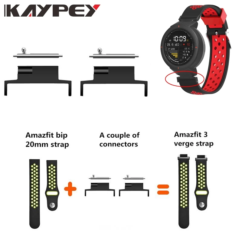 

Smart Watch Strap Converter 4Pcs 20mm Wristwatch Strap Spring Bar Connector For Xiaomi Huami Amazfit 3 Verge Accessories