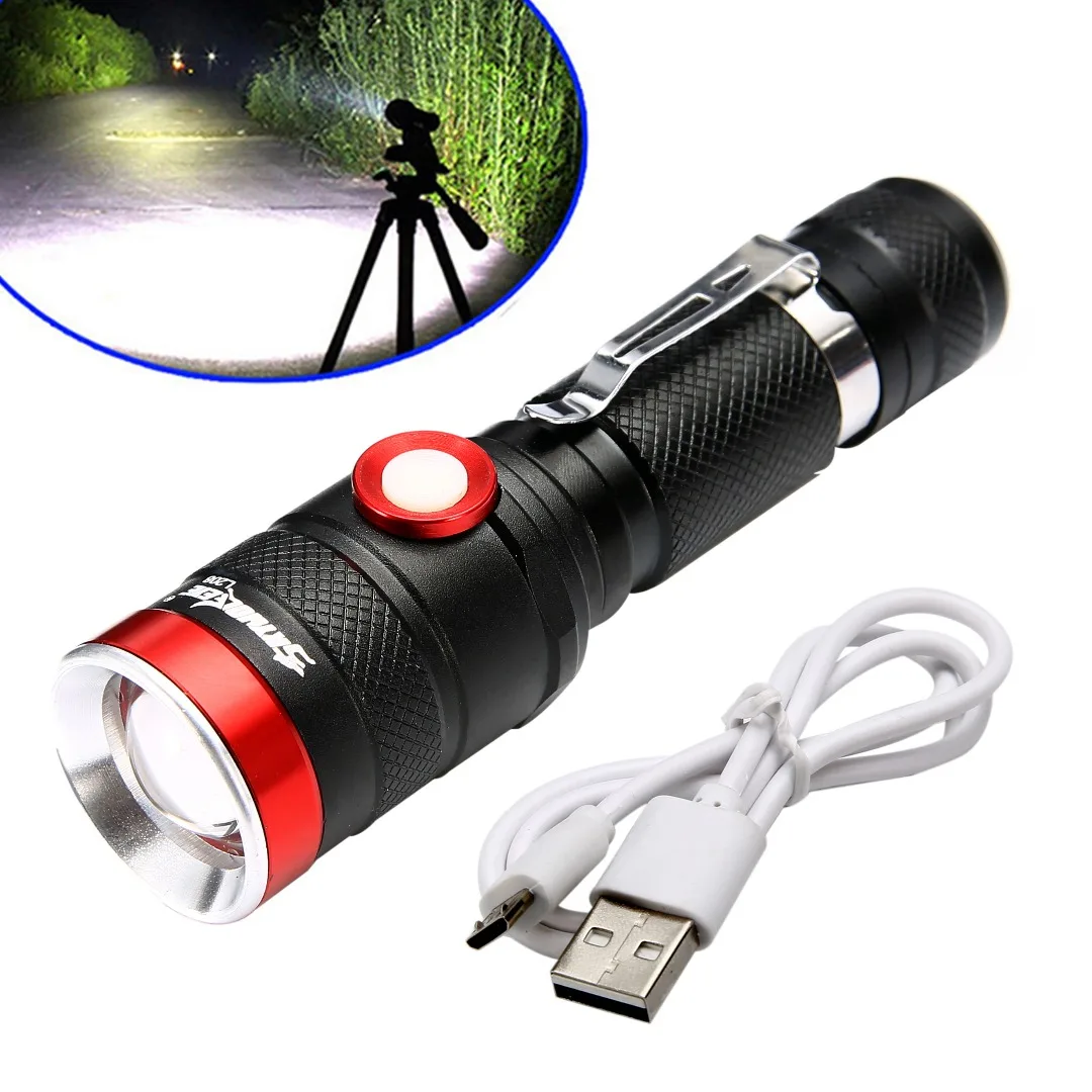 

Mayitr High Quality 5000LM USB Charging L2 LED Torch Aluminum Zoomable Flashlight Portable for Outdoor Light