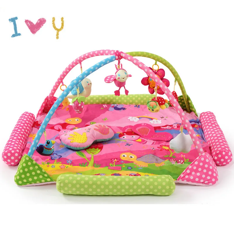

Zoo Pattern Baby Play Mat Twins Game Mat Baby Portable Bed Crawling Blanket Baby Bracket Toy 130x130cm Pink Blue