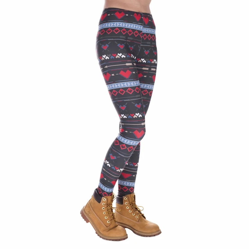 

Winter Heart Black Print Fashion Woman Leggings Lady Close-fitting Fitness Pants Breathable Perspiration Quick-dry Sport Pants