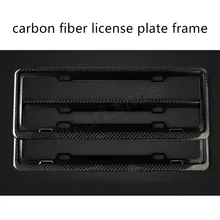Универсальная черная рамка для переднего/заднего номерного знака из углеродного волокна, 46,5x17 см, 1 пара