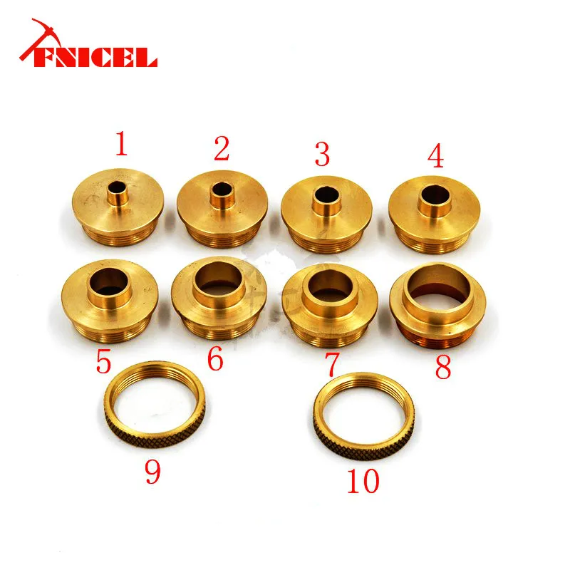  10PCS Brass Router Plate Guide Bushings + Round Base bottom Plate For Woodworking Trimming Machine 