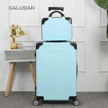 2 шт. набор чемоданов, небольшой свежий Универсальный чемодан на колесиках, 2" пансион, 24"/2" для мужчин и женщин тренд чемодан на колесиках Мода valis