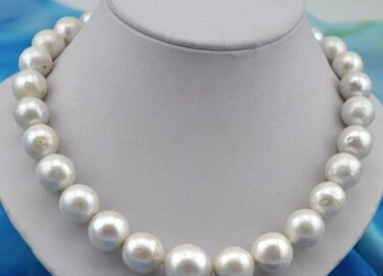 

free shipping Rare huge round white reborn keshi pearl necklace 14-17MM