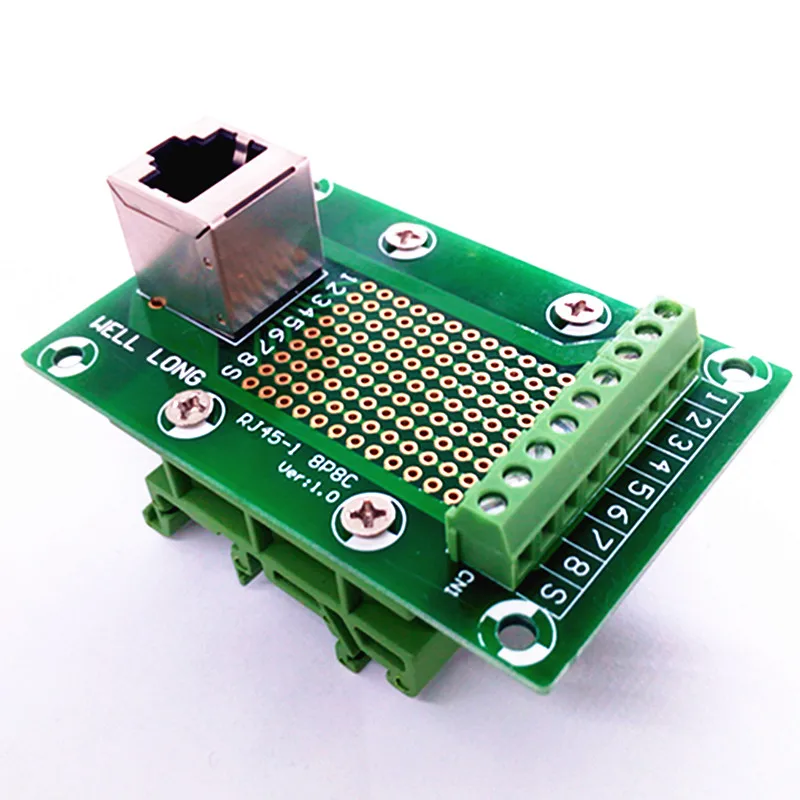 

RJ45 8P8C Jack1-Way Buss Breakout Board,Terminal Block, Connector.