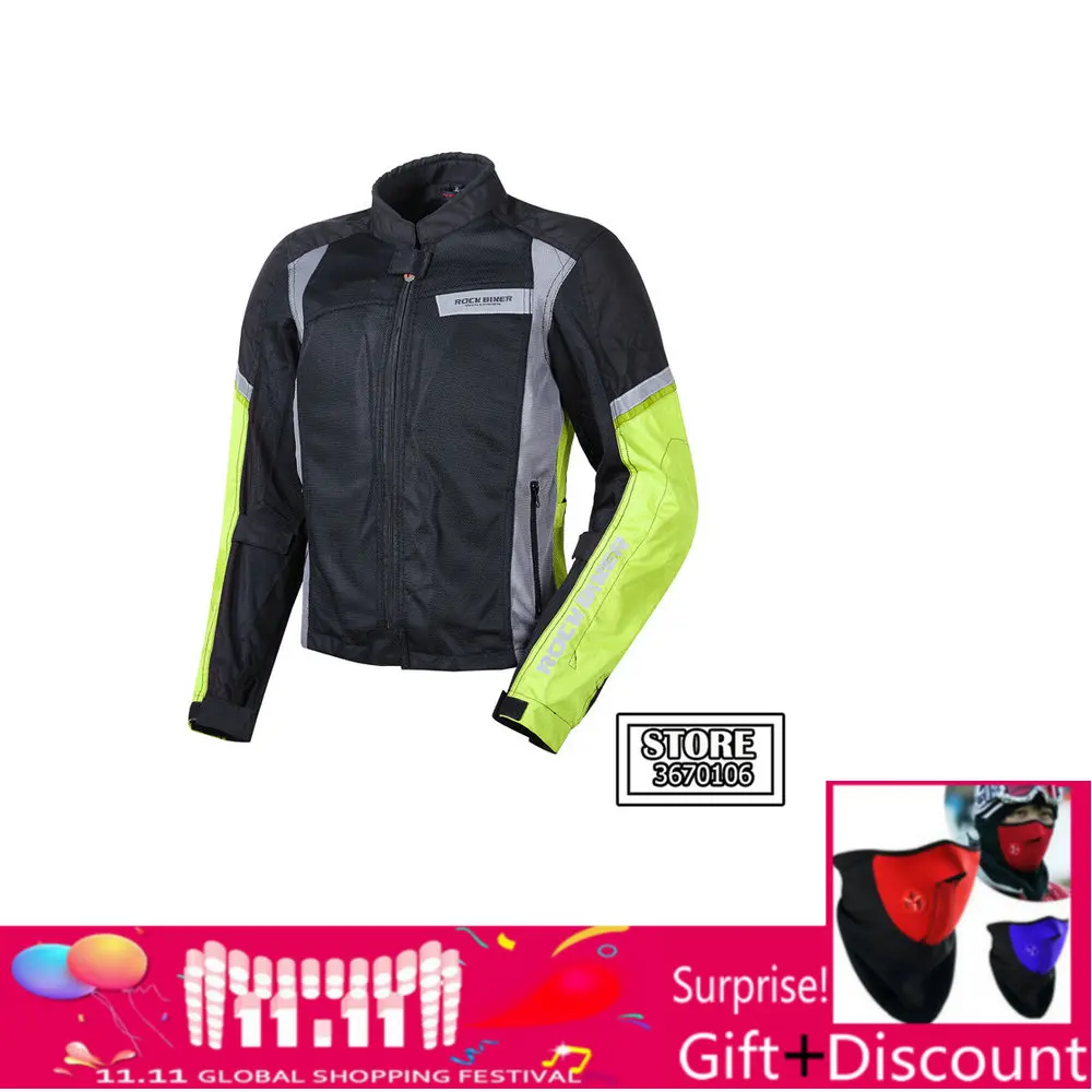 

ROCK BIKER Spring Summer Motorcycle Jacket Men Plus Size Women Motocross racing Jacket Moto Protective Gear Armor 4 colors