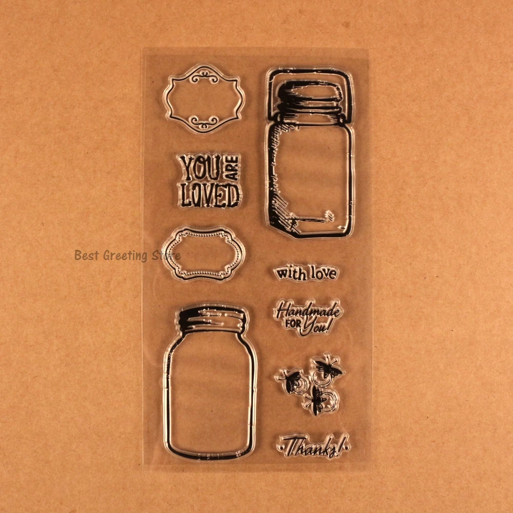 diy scrapbooking stamps clear glass jar stamps transparent label frame
