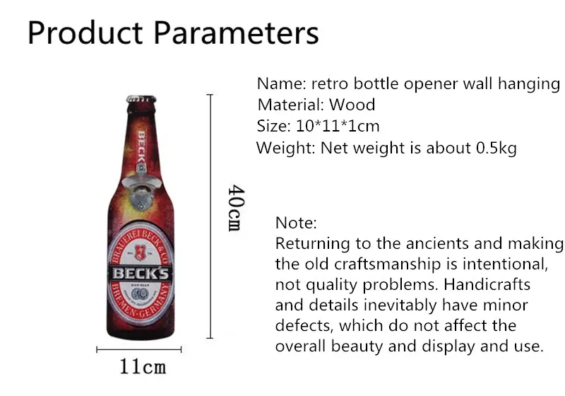 Креативная Ретро открывалка для бутылок пива Изысканная Красивая практичная мульти-сцена подходит для декоративных экологически чистых настенных подвесок