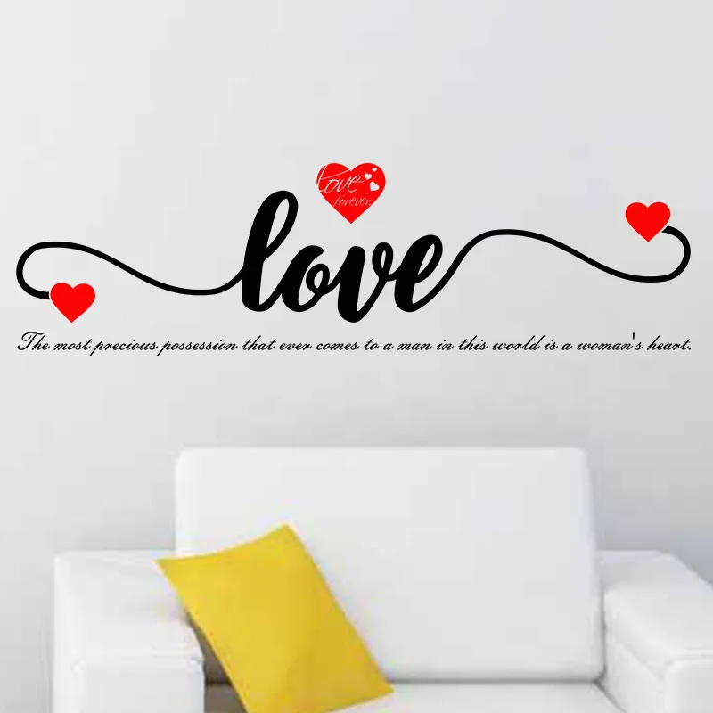 

Europe Style LOVE Wall Sticker for Living Room Bedroom Couple Lover Sticker Heart Sticker Valentine's Day Art Decals Home Decor