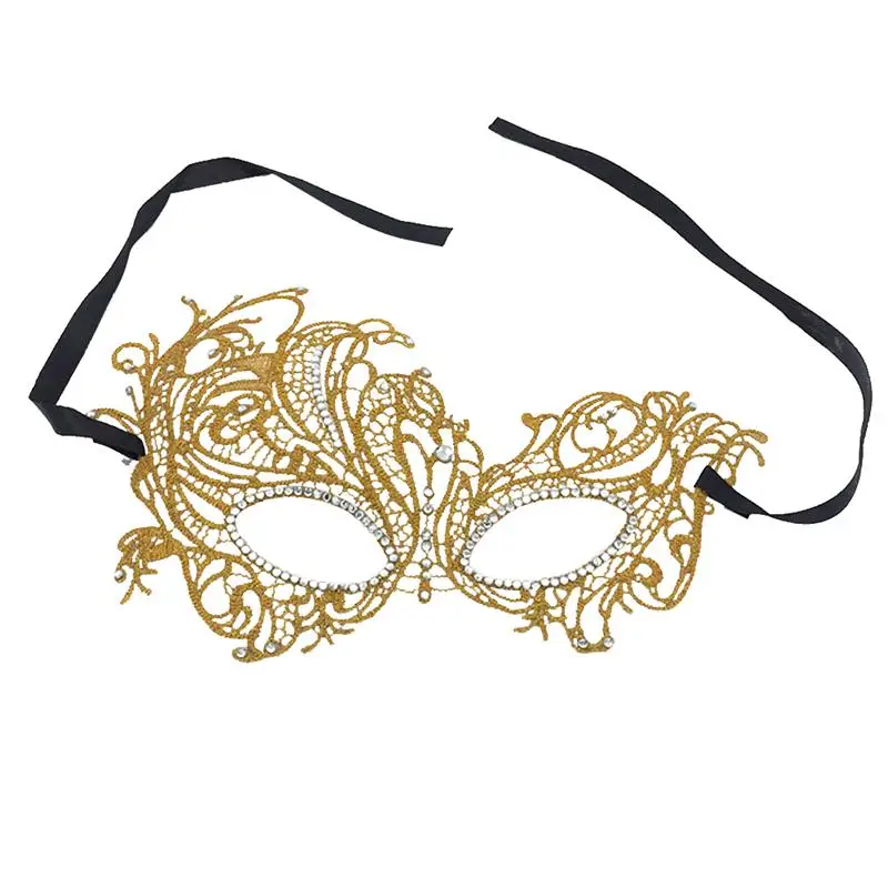 Горный хрусталь Маска Phenix узор золотой Кружева Маскарад Маска Половина маска для вечерние карнавал Coseplay маскарад Хэллоуин