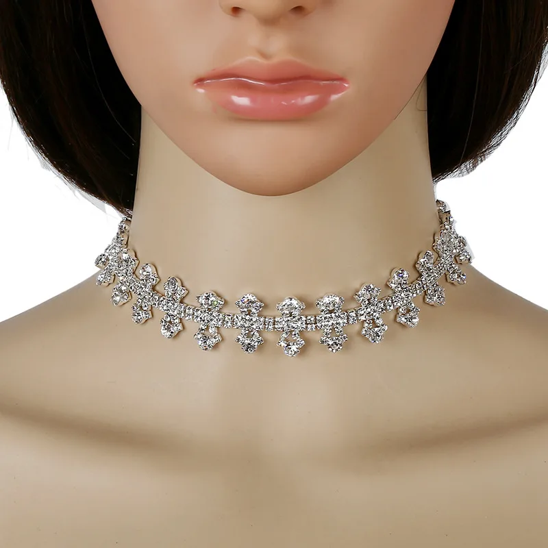 

Wedding Bridal Claw Chain Chokers Necklace Adjustable Crystal Rhineston Collarbone Chain Necklace Women Jewelry Accessory