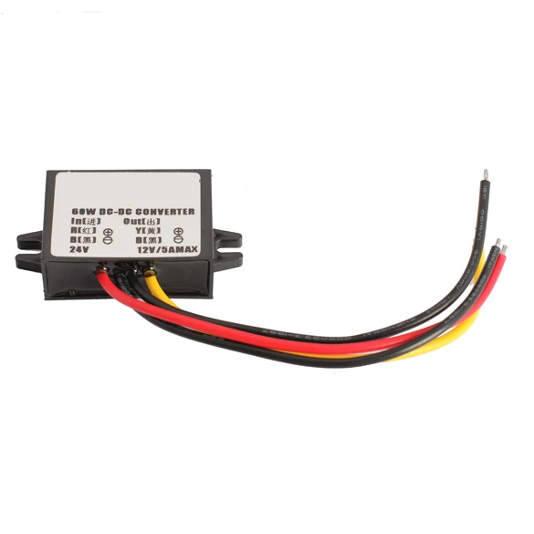

VODOOL Car Power Converter DC 24V to DC 12V 5A 60W Step Down Module Auto Power Inverter Adapter Cable Car Styling For DVR DVD