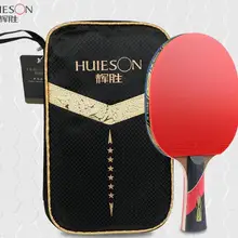 Huieson дерева венге и углеродного волокна лезвия 6 Star Настольный теннис ракетка Sticky прыщи-в резиновые супер мощный пинг-понг Ra