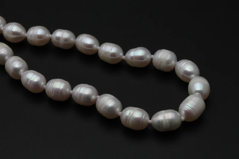 Ожерелье из натурального жемчуга,, 7-8 мм, ожерелье из пресноводного жемчуга для женщин 40 см, 45 см, 50 см, 55 см, 60 см, ожерелье из рисового жемчуга для мамы
