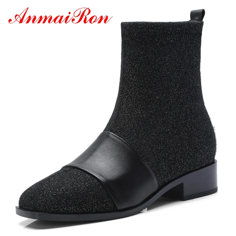 

AnmaiRon New Arrival Basic Round Toe Women Boots Winter Women Ankle Boots Womens Winter Fashion 2018 Size 34-40 LY194
