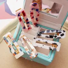 Ins Модные Простые заколки для волос акриловые леопардовые зажимы для слов для женщин и девочек заколка для волос устройство для создания прически