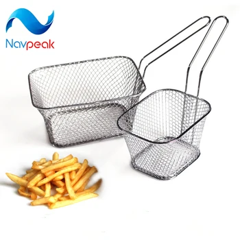 

10pcs/lot Fry Basket mini fry basket kitchen Cooking Chef Basket Colander Tool French Fries Basket Snack Food