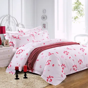 

5 Star Hotel Bedding Set 4pcs 100% Cotton Fitted Cover Set 60s Reactive Printed Pure Cotton Duvet Bed Sheet Queen King Size Bed